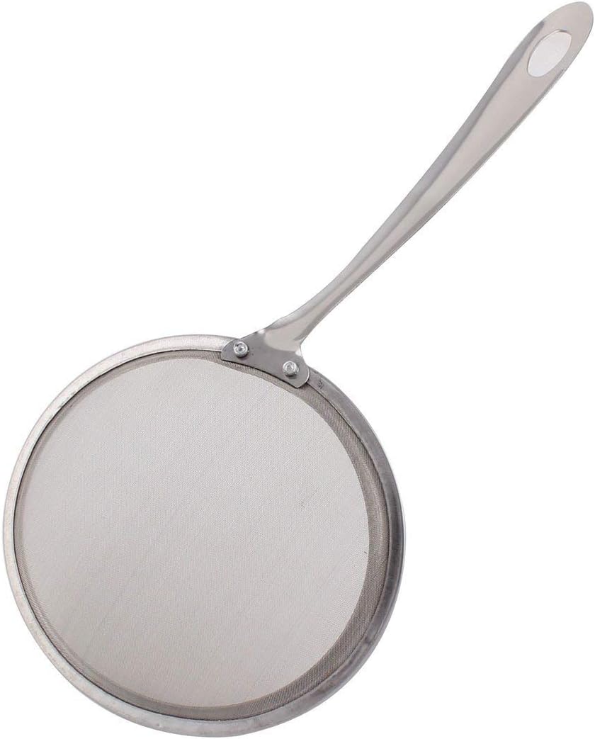 Küchenartikel Edelstahl Öl Fett Mesh Sieb Löffel Schöpfkelle Silber