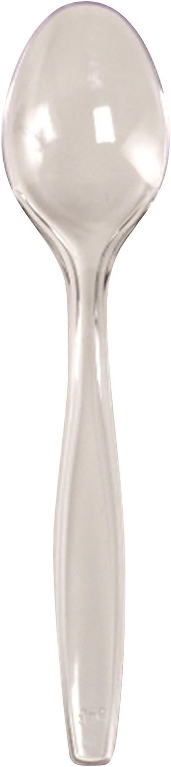 50 X Heavy Duty Clear Plastic Dessert Spoons