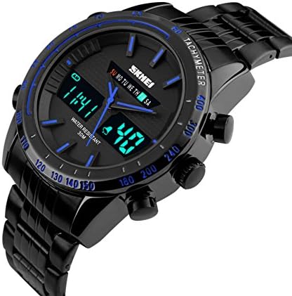 Mens business watch/Waterproof digital watches/Two large dial-D