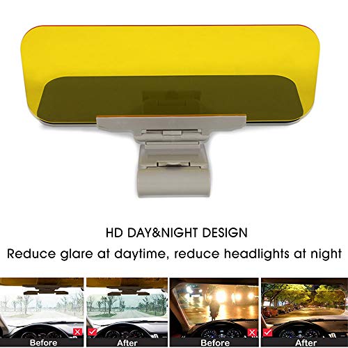 Car Sun Visor Extender Anti Glare Blocker, HD Day Night Driving Visor Glare Sun Shield Tinted Lens Blocker Car Extender Visor Sunscreen,[Reduces Glare&Eye strain] Extendable Visor for Car (Gray)