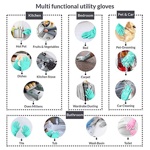 image for QualityZone Upgraded Premium Magic Saksak Silicone Dishwashing Gloves,