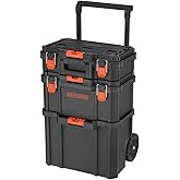 beyond by BLACK+DECKER BLACK+DECKER BDST60500APB Stackable Storage System - 3 Piece Set (Small, Deep Toolbox, and Rolling Tote)