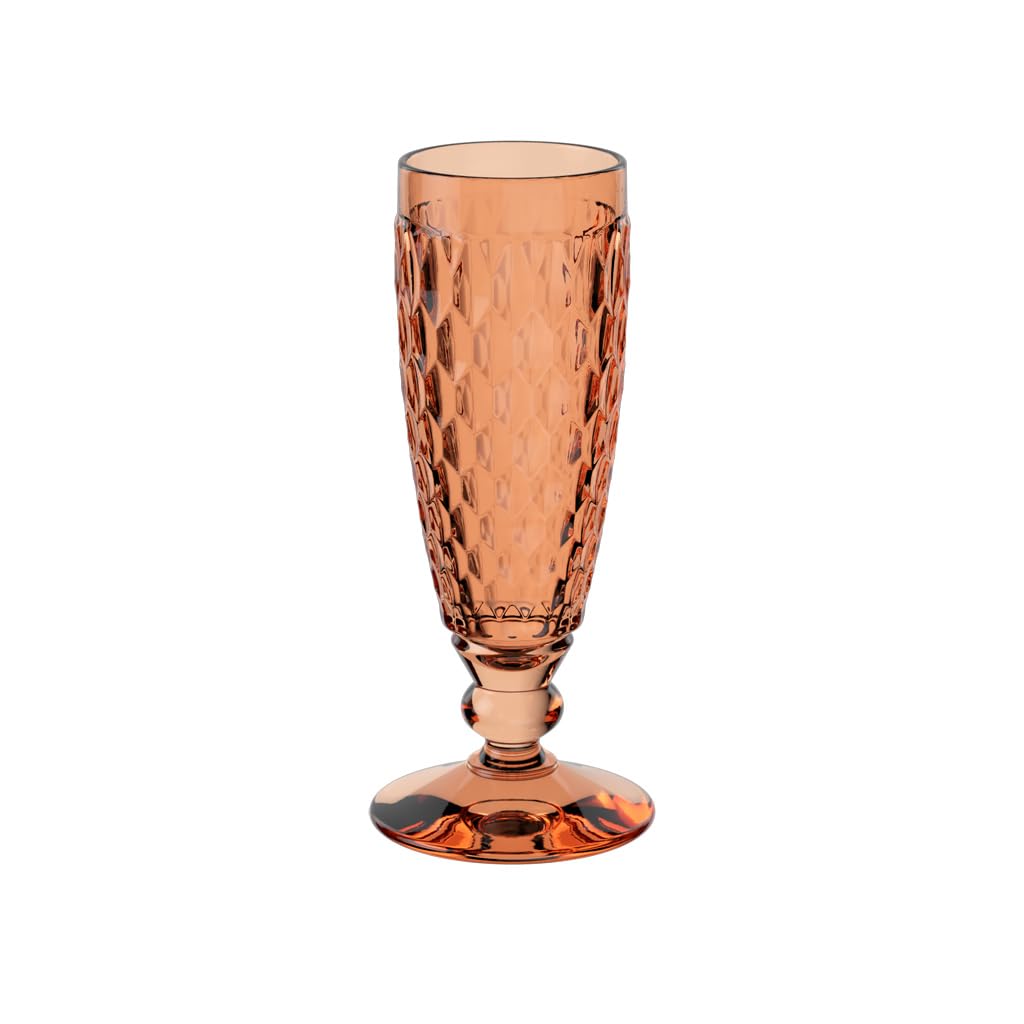 Villeroy & Boch – Boston Apricot Champagne Glass, Crystal Glass Coloured Orange, Capacity 120 ml