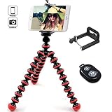 IYOOVI Mini Universal Portable Octopus Flexible Cell Phone Tripod for Iphone, Cell phone and Smartphone with Phone Mount Holder and Bluetooth Remote Shutter