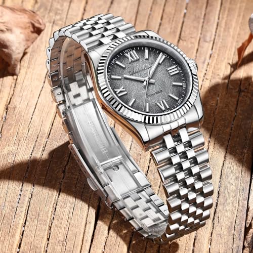 ADDIESDIVE 10.6 MM Luxury Watches for Men Women Roman Numerals Synthetic Sapphire VH Sweep Second Fluted Bezel Casual Wear Unisex Watch