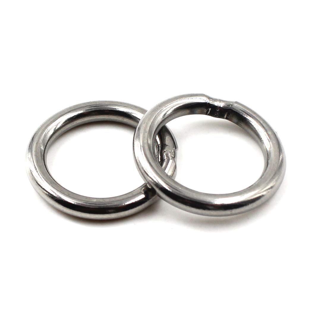 8X100mm 304 Grade Stainless Steel Strapping Welded Round O Rings for Yoga Rings,Dog Chains and Fitness Rings(2PCS)