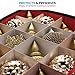 Zober Christmas Ornament Storage Box - Stores 64 Ornaments - Non-Woven, Tear- Proof Christmas Ornament Storage Containers - 3 Inch Cube Compartments - Red
