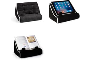 GIFTS FOR READERS & WRITERS Book Couch iPad Stand | Tablet Stand | Book Holder| Reading Pillow | Reading in Bed at Home | Tablet Lap Rest Cushion | Fun Novelty Gift Idea for Readers, Book Lovers | Phones and eReaders (Black)