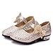 Bumud Little Kids Girls Mary Jane Bow Rhinestone Velcro Walker Ballerina Flat Shoe