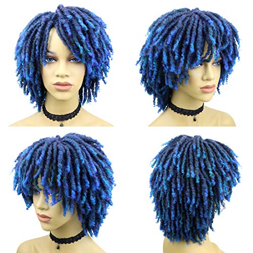 blue dreadlock wig