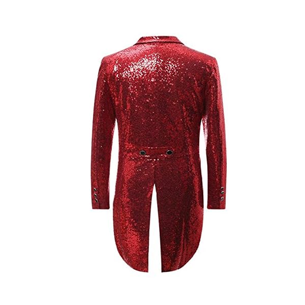 Mens 2 Piece Tuxedo Classic Dress Suit Dinner Red Blazer Jacket Black Pants - Image 3