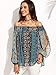 Floerns Women's Multicolor Print Off The Shoulder Split Sleeve Blouse
