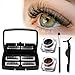 Magnetic Eyelashes and Eyeliner Kit, 5 Pairs of Natural Soft False Eyelashes and Delicate Smooth Eyeliner, Thick Curly Lashes with Waterproof Texture, Easy to Wear and Reusable.
