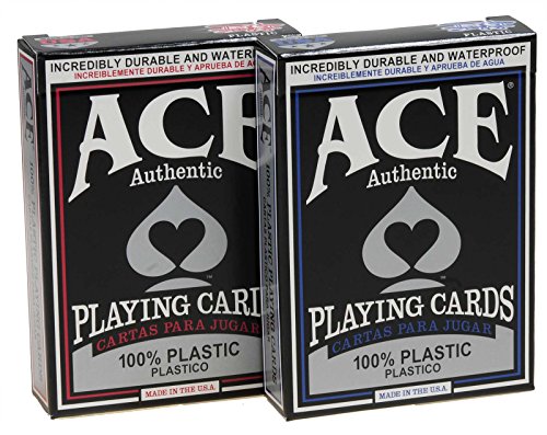 Ace 100% Plastic Playing Cards _ Bundle of 6 Decks _ Plus 6 Bonus Dice