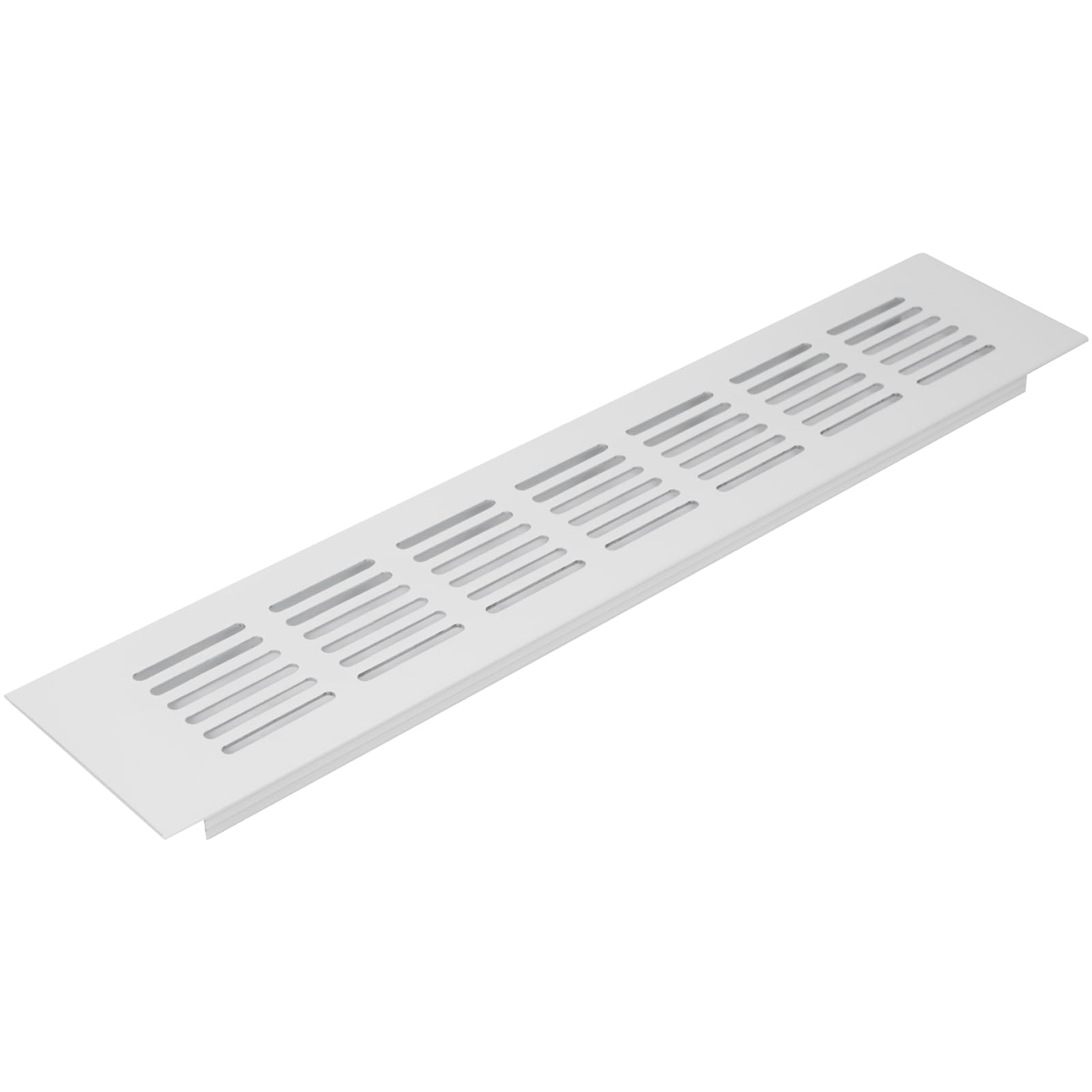 Vent Systems 300 x 60 mm / 12 x 2.4 Inch Furniture Air Supply Register Vent Cover - White Aluminum Rectangle Intake/Exhaust Grille - HVAC Register Cover Toe Kick Vent Cover - Wall, Cabinet, Door Duct