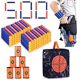 Refill Darts Kit for Nerf, 500PCS Refill Soft Tip Bullets,Waist Pack,Soft EVA Target and Storage Bag for Kids Nerf N-Strike Elite Series. Christmas Role Play Nerf Battle Game Gift for Children