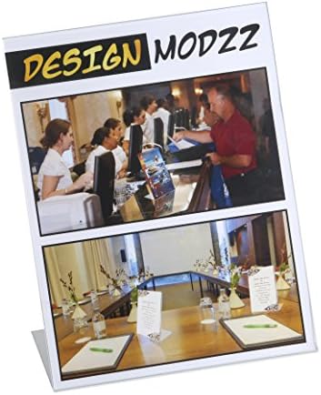 ( 6 PACK ) Premium Acrylic Sign Holder 8.5 x 11 Inch Long Lasting Slant Back Thick Durable Clear Plastic Ad Frames Flyer Stand