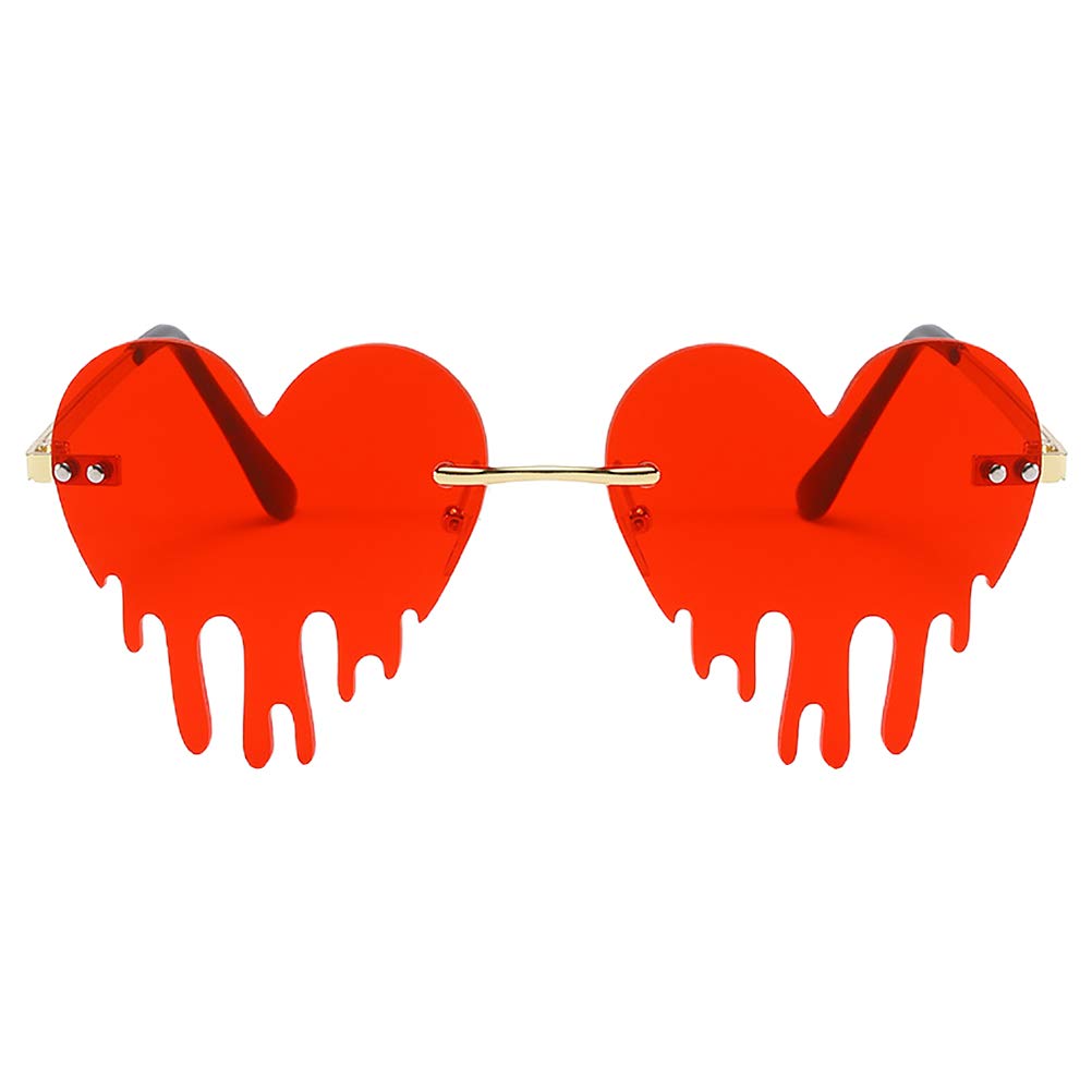 ABOOFAN 1 Pair Heart Shaped Sunglasses, Red Heart Sunglasses Chic Lovely Glasses Accessory