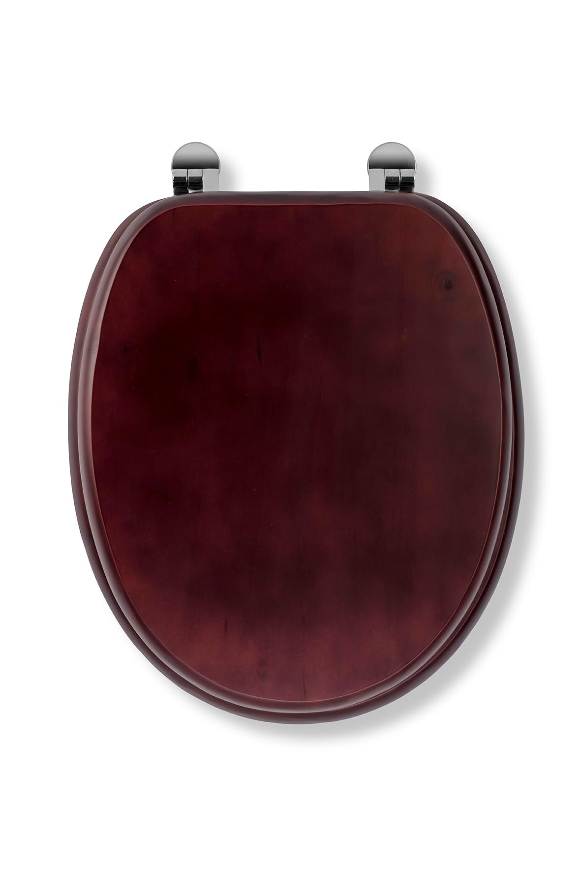 Croydex Solid Wood Toilet Seat, Mahogany - Chrome Fitting