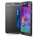 Galaxy Note 4 Case, Maxboost Samsung Galaxy Note 4 Wallet Case [Black] Premium Slim Fit Protective Leather Case with Card Holster and high-Grade TPU Protective Casing [Foilo Style] For Samsung Note 4 Case (2014 Model, SM-N910S / SM-N910C)