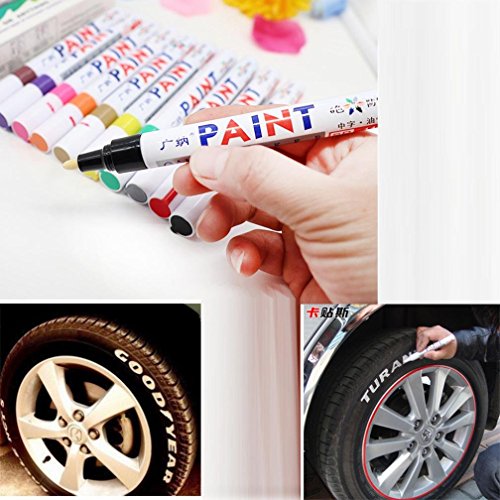 Paint Pen For Car Tires, Permanent and Waterproof Paint Marker Pen, Metal Acces, Tyre Tire, Tread Rubber, Rock Painting, Extra Bright (H) - Thumbnail 2