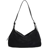 Fall Purse Suede Crossbody Shoulder Bags Brown Suede Purse Trendy Slouchy Faux Tote Bag for Women