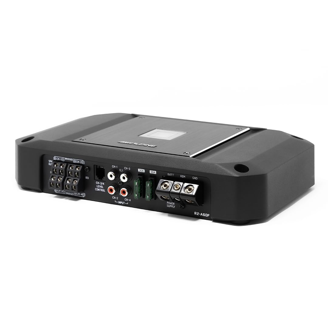 Alpine R2-A60F R-Series 4-Channel Amplifier - 150W x 4 at 2-Ohm, Hi-Res Certified