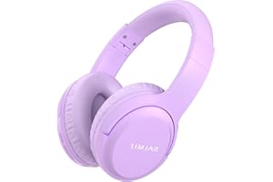 SIMJAR Kids Bluetooth Headphones, Lightweight Kids Girl Adult Headphone with Microphone, Volume Limiter 85/94dB, 50H Playtime, Over Ear Kids Wireless Headphones for Tablet/iPad/Travel