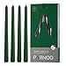 Light In The Dark Holiday Green Taper Candles - Set of 14 Dripless Candles - 10 inch Tall, 3/4 inch Thick - 7.5 Hour Clean Burning