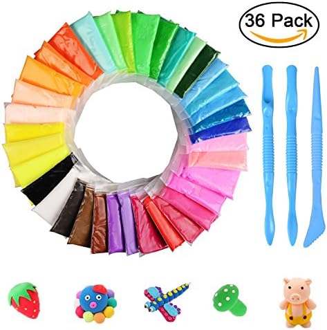 DIY Fluffy Slime Kit, KidsHobby 36 Pack Soft Putty Floam Slime Kit Stress Relief Toys for Adults and Kids, Non-Sticky and Non-Toxic