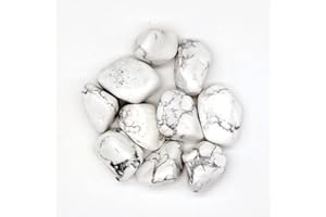 FlyingBean Bulk Howlite Rocks, Natural Raw Stones, Tumble Stone, for Decoration, Education, Energy Balancing, as Gifts, Rock Specimens, Desk Ornament