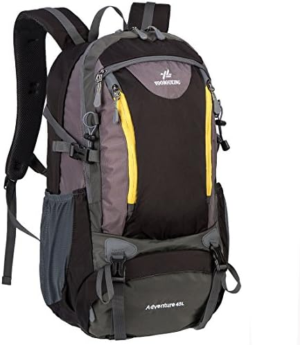 Schumarson Hiking Backpack, 45L Internal Frame Backpack Waterproof Travel Daypack for Outdoor Hiking Travel Climbing Camping Mountaineering - Black