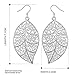 Elegant Fashion Jewelry 925 Silver Plated Stud Dangle Earings Eardrop Skeleton Big Leaf