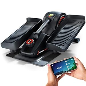 Sportstech Mini hometrainer met app, stepper voor beweging op kantoor en thuis, slimme crosstrainer voor werkplek en…