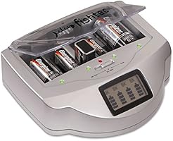 Captelec - Cargador universal de pilas C/D/AA/AAA/6LR61 NiCd, NiMH y alcalinas (17 x 15 x 6 cm, con pantalla LCD)