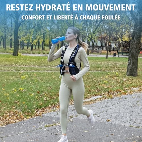 RUNOX Running Hydration Vest – Ultra-Light Men's/Women's Running Jacket with 2 x 500 ml Bottles + 2 L Water Bladder – Trail Vest, Running, Adjustable and Breathable Hydration Bag