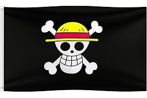 One P Pirate Flag 3x5 Ft, Straw Hat Flag Durable Man Cave Wall College Dorm Room Decor,Outdoor,Parties,Gift Banner