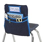 ECR4Kids Classroom Chair Seat Companion Pocket Organizer with Name Tag, Small