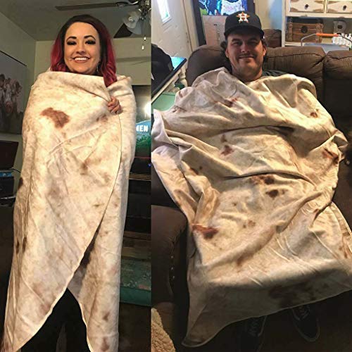 Round Tortilla Throw Blanket for Kids and Adults - 100125cm, Photo-Realistic Tortilla Blanket Tortilla Beach Towel Cozy Blanket Food Creations - Thumbnail 6
