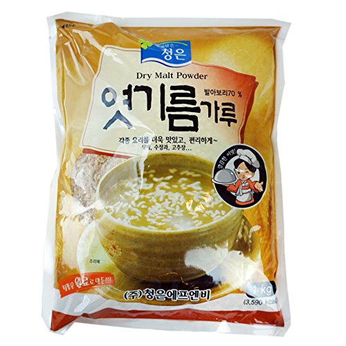 ROM AMERICA Korean Coarse Dry Malt Barley Powder Diastatic 1kg [ 2.2 lb ] for Shikhye  Red Hot Pepper Past 엿기름