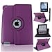 Case-online For Apple iPad 2/3/4 Luxury Pu Leather Flip Folio Stand Rotating Magnetic Cover Smart Case+Stylus+Protector - Purple