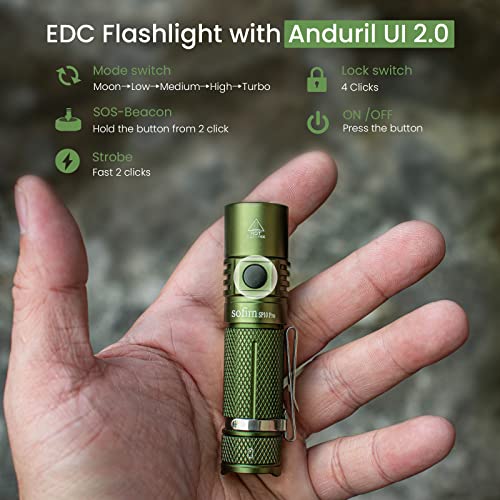 AA Flashlight, Sofirn SP10 Pro BLF Anduril2 Version, Super Bright Small