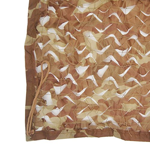 elecfan Hunting Camo Mesh Netting 20 x 20 ft Desert, Nylon Woodland Camouflage Netting Military, Camping Hunting Shooting Blind Sunscreen Camo Netting Watching Hide Party Decorations