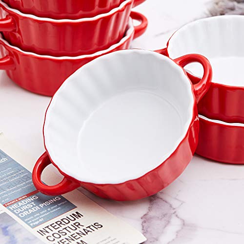Bake And Serve 10oz. Oven Safe Set Of 6 Ceramic Souffle Dishes, Round