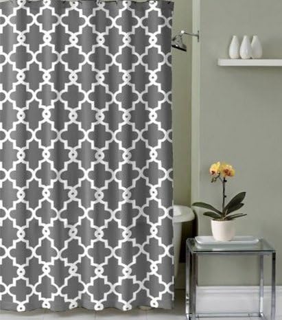 HomeyHouse® Geometric Patterned Bathroom Shower Curtain 72-inch By 72-inch (Grey)