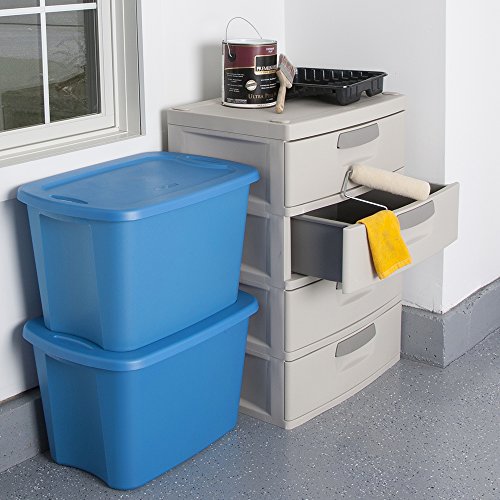 Sterilite 01748501 4Drawer Unit with Putty Handles, Light Platinum