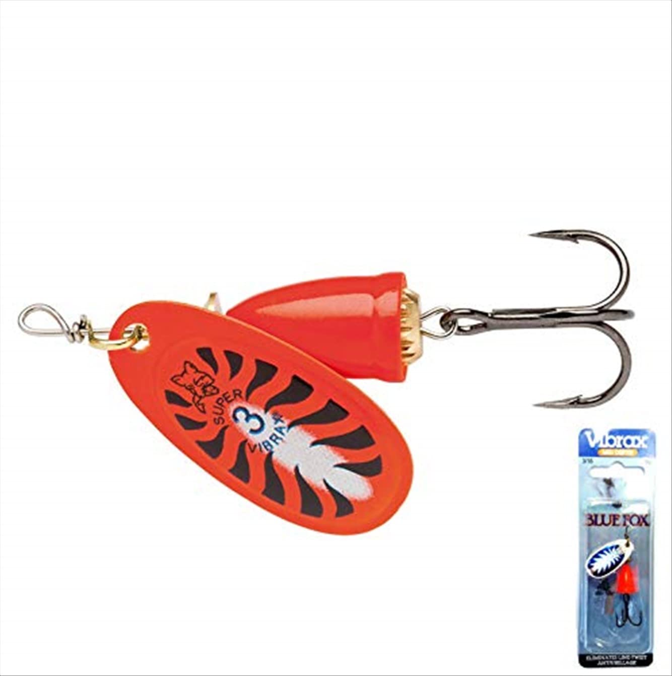 Blue Fox Classic Vibrax Spinner, 3/8-Ounce, Red Tiger