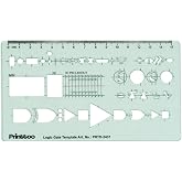 Printtoo Logic Gate Template Stencil for Digital Electronics and Circuit Diagram Drafting, Transparent Engineering Drawing Ruler for Technical Use, Students, Engineers, and Technical Professionals