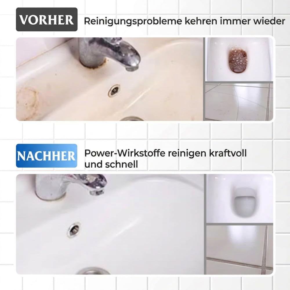 2026 Neu Badreiniger, Hocheffizient Duschkabinenreiniger Kalkreiniger, Kalkentferner Dusche Stark, Multifunktional WC Reiniger für Duschräume Badewannen Waschbecken und Glastüren (1 Stück) 3