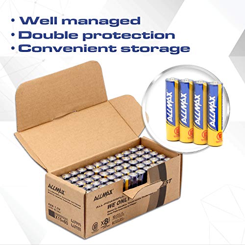 ALLMAX All-Powerful Alkaline Batteries- AAA (60-Pack), Ultra Long Lasting, Leak-Proof, 1.5V Cell